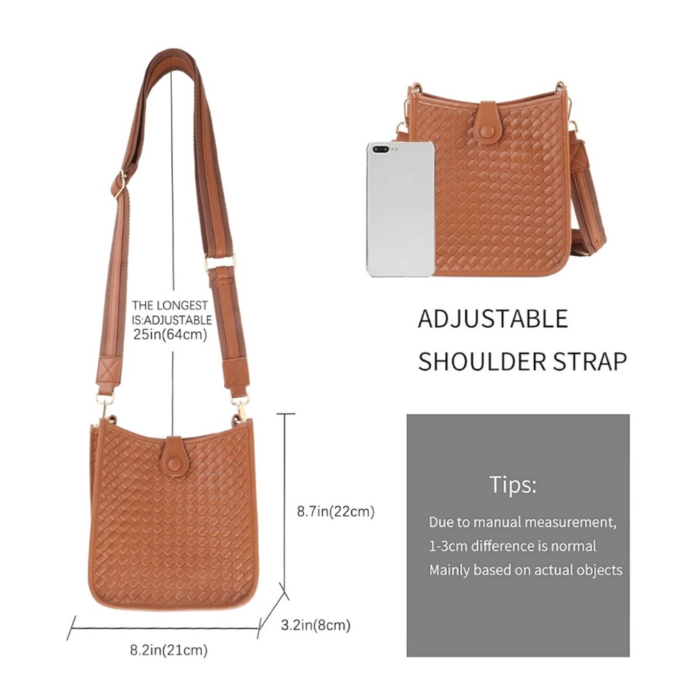 ✨NWOT Brown Woven Crossbody Bag - Picture 4 of 11